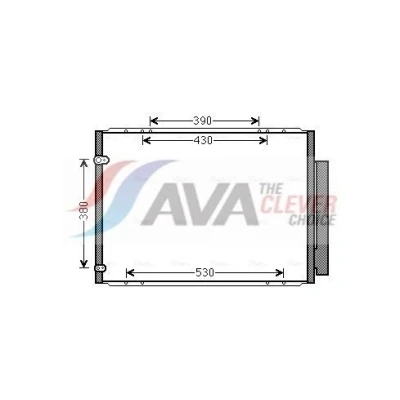 Kuva AVA COOLING SYSTEMS TO5573D Ilmastoinnin Lauhdutin Vedenerottimella 15,5mm 10,2mm Alumiini 511mm R134a LEXUS: RX II (XU30) 350 AWD, 2006 2008