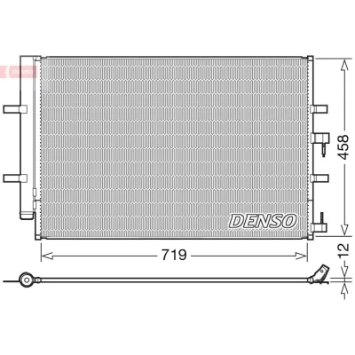 Kuva DENSO DCN10036 Ilmastoinnin Lauhdutin Vedenerottimella 687x471.6x12 R 134a 687 FORD: Transit V363 Van, Bussi, Tourneo Custom V362 Bussi