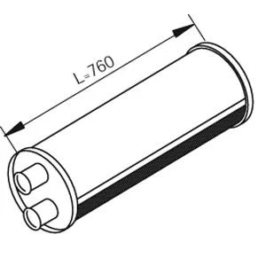 Kuva DINEX 80447 Keskimmäinen Äänenvaimennin 840