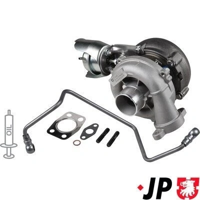 Kuva JP GROUP 3117800110 Turboahdin Pakokaasuahdin sis. tiivistesarjan, Öljyn tulojohtimella VOLVO: V50, V70 3, S40 II, CITROËN: C5 III Farmari