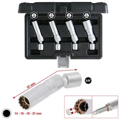 Kuva KS TOOLS 517.1145 Hylsyavainsarja, sytytystulppa Magneettinen 10 (3/8&quot;)mm (tuumaa)