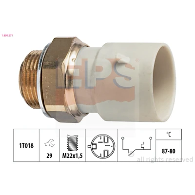 Kuva EPS 1.850.271 Lämpökytkin Jäähdyttimen Puhallin M22x1,5 Made in Italy OE Equivalent