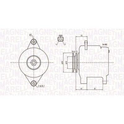 Kuva MAGNETI MARELLI 063731615010 Laturi 12V 90A NISSAN: X Trail, Almera 2 Limousine, II Hatchback