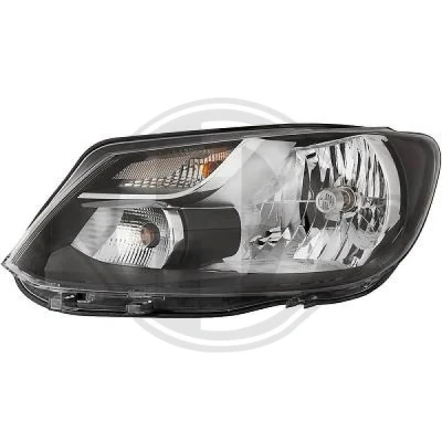 Kuva DIEDERICHS 2296683 Ajovaloumpio Vasen H4, PY21W Huomiovalolla Oikeanpuoleiselle liikenteelle Valokorkeussäätimen moottorilla VOLKSWAGEN: Caddy 3