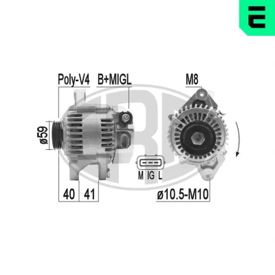 Kuva ERA 209371A Laturi 14V 90A TOYOTA: Yaris II Hatchback, I Verso