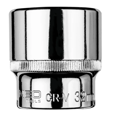 Kuva NEO TOOLS 08 432 Hylsyavain 1/2 32 mm Kromi vanadium teräs Kuusikulma