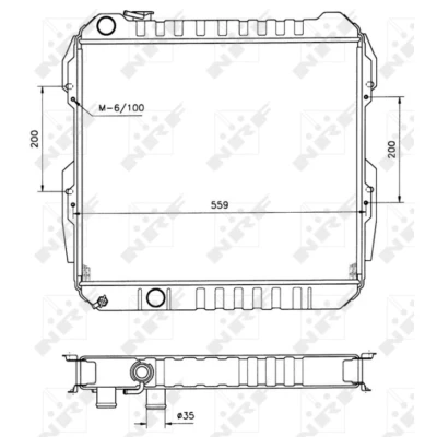 Kuva NRF 506724 Jäähdytin Alumiini 524 450 32 Jäähdytysrivat juotetut TOYOTA: HILUX 5 Pick up, VOLKSWAGEN: Taro