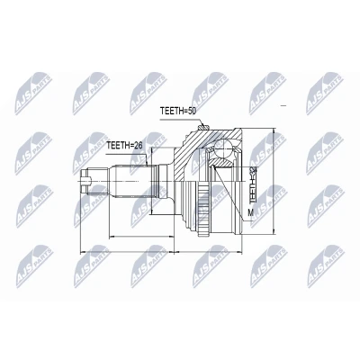 Kuva NTY NPZ HD 031 Vetonivel Etuakseli, vasen, oikea HONDA: CIVIC V Hatchback, 6 Hatchback
