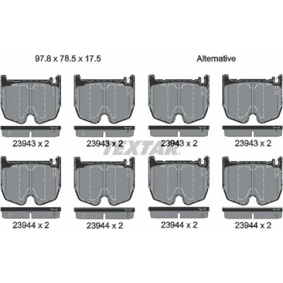 Kuva TEXTAR 2394301 Jarrupalat Kulumisenilmaisemelle MERCEDES BENZ: E sarja Sedan, T modell, S Sedan