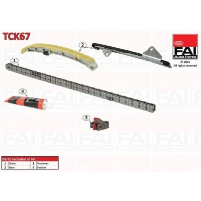 Kuva FAI AutoParts TCK67 Jakoketjusarja Tiivisteillä, ilman hammaspyöriä Yksinkertainen, Niittiketju TOYOTA: Corolla IX Hatchback, Yaris I Hatchback