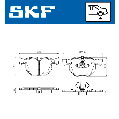 Kuva SKF VKBP 90372 Jarrupalat Kulumisenilmaisemelle BMW: 3 Sedan