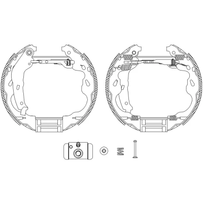 Kuva TEXTAR Shoe Kit Pro 84064501 Jarrukenkäsarja, Rumpujarru Pyörän jarrun sylinterillä, Säätöelementillä