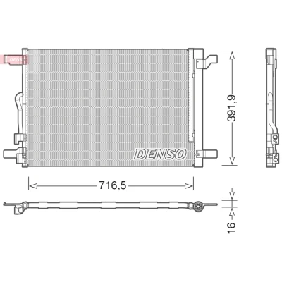 Kuva DENSO DCN32024 Ilmastoinnin Lauhdutin Vedenerottimella R 134a VOLKSWAGEN: Golf 7 Variant, Passat B8 Alltrack 7, SKODA: Kodiaq