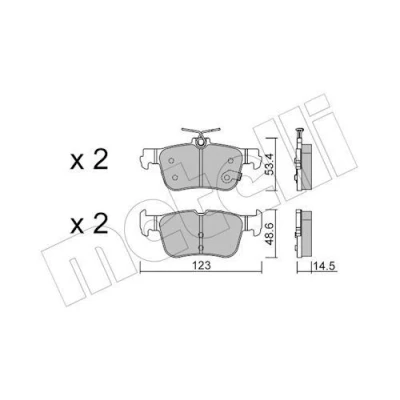 Kuva METELLI 22 1332 0 Jarrupalat akustisella kulumavaroittimella