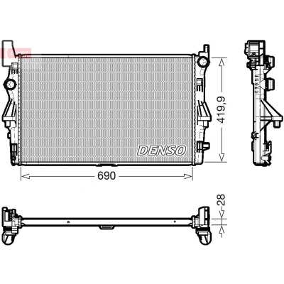 Kuva DENSO DRM17113 Jäähdytin 690 420 28