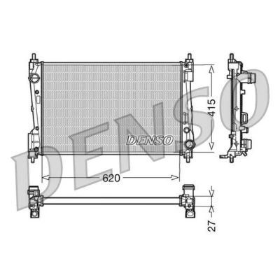 Kuva DENSO DRM09110 Jäähdytin Alumiini 620 415 27 FIAT: Grande Punto Hatchback
