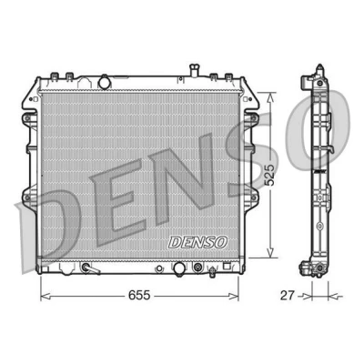 Kuva DENSO DRM50045 Jäähdytin Alumiini 525 655 27 TOYOTA: HILUX 3 Pick up