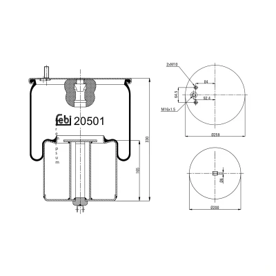 Kuva FEBI BILSTEIN 20501 Metallipalje, ilmajousitus VOLVO: FL 7