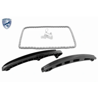 Kuva VAICO V10 10010 BEK Jakoketjusarja Liukuraiteilla, ketjunkiristimellä nokka akselille Ketju koteloitu, Hammasketju EXPERT KITS + VOLKSWAGEN: Golf 5
