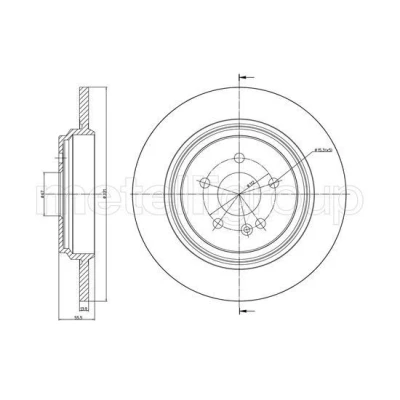 Kuva METELLI Jarrulevy MERCEDES BENZ: ML sarja 331,0mm 14,0mm 5 67,0mm täysi 23 1015C 1634230012,1634230212,A1634230012,A1634230212 Jarrulevyt