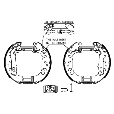 Kuva TEXTAR Shoe Kit Pro 84065400 Jarrukenkäsarja, Rumpujarru Pyörän jarrun sylinterillä, Säätöelementillä FIAT: Grande Punto Hatchback