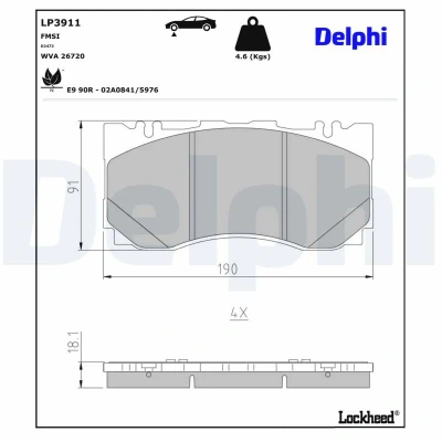 Kuva DELPHI LP3911 Jarrupalat valmius kulumisenilmaisemelle