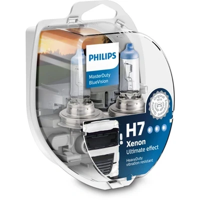 Kuva Halogeenilamppu PHILIPS MasterDuty BlueVision H7 PX26d, Alla CADILLAC, BMW, MASERATI, ROVER, HONDA, DACIA, LAND MORRIS, JEEP, VOLVO, SUBARU,