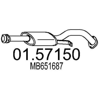 Kuva MTS 01.57150 Keskimmäinen Äänenvaimennin 690 MITSUBISHI: PAJERO 2