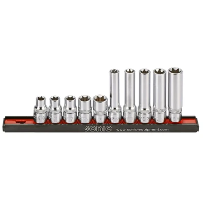 Kuva SONIC 201002 Hylsyavainsarja 10 Torx, sisä Kromi vanadium teräs, Alumiini 3/8 neliönmuotoinen (square)