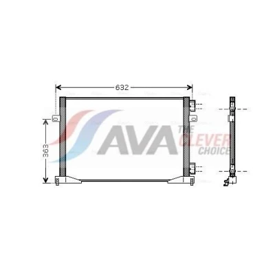 Kuva PRASCO RTA5400 Ilmastoinnin Lauhdutin 15,5 Alumiini 545 R 134a OPEL: Vivaro A Van, Combi, RENAULT: TRAFIC 2 Kasten, Bus