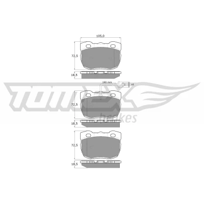 Kuva TOMEX brakes TX 16 23 Jarrupalat Etuakseli Sis. kulumisenilmaisimen LAND ROVER: Defender SUV, Discovery 1