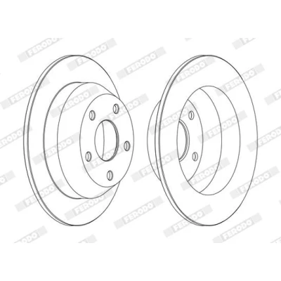 Kuva FERODO PREMIER Coat+ disc DDF1553C Jarrulevyt 305 10 5 täysi pinnoitettu ilman ruuveja JEEP: GRAND Cherokee 2, II