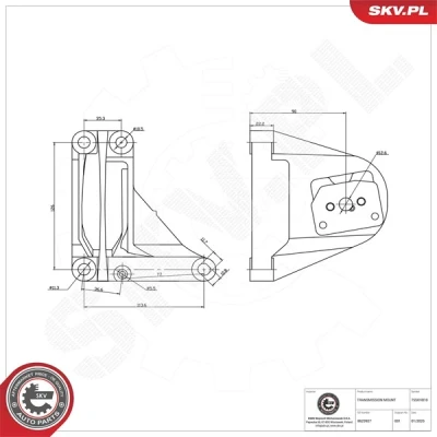 Kuva Vaihteiston tuki, autom., Edessä Esen skv 75SKV810 volvo OE 8623927, 8649597, 9180994