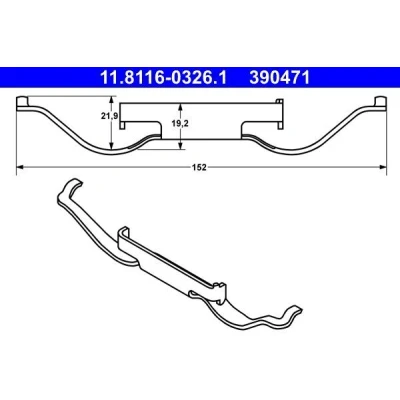 Kuva ATE 11.8116 0326.1 Tarvikesarja, Jarrupala PEUGEOT: 308 SW 2, II Hatchback, SEAT: Alhambra I, CITROËN: C4 Grand Picasso 2