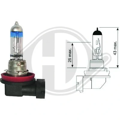 Kuva DIEDERICHS More Light +120% LID10070 Ajovalopolttimo 12 55 TOYOTA: Prius Plus, Auris Farmari, Avensis III AUDI: Q5, A6 C6 Sedan, TT Coupe