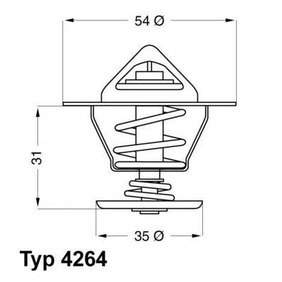 Kuva WAHLER 4264.84D Termostaatti 84 Tiivisteillä VOLKSWAGEN: GOLF 2, 3, Vento, SEAT: Ibiza WARTBURG: 353 Sedan