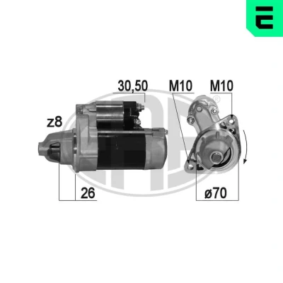 Kuva ERA 220826A Starttimoottori 12 1 8 SUZUKI: SWIFT 3, Grand Vitara 2 SUV