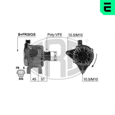 Kuva ERA 210432A Laturi 14V 80A FORD: Fusion Farmari, FIESTA 5
