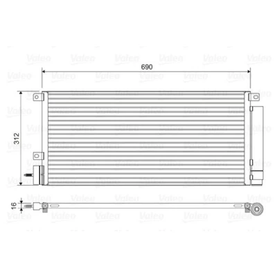 Kuva VALEO 822576 Ilmastoinnin Lauhdutin Vedenerottimella Alumiini 690