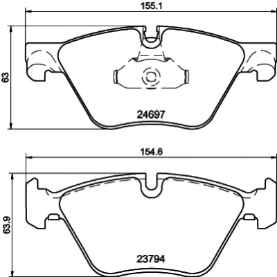 Kuva HELLA 8DB 355 014 351 Jarrupalat Kulumisenilmaisemelle BMW: 5 Touring, Sedan