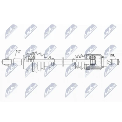 Kuva Vetoakseli, Etuakseli, vasen FORD C MAX II, FOCUS III, Sedan Turnier GRAND OE 1742276, BV613B437BA