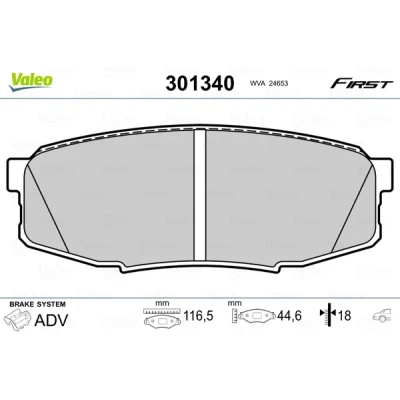 Kuva VALEO 301340 Jarrupalat Taka akseli ilman kulumisenilmaisinta huudonvaimennuspeltiä LEXUS: GS IV, TOYOTA: Land Cruiser 200