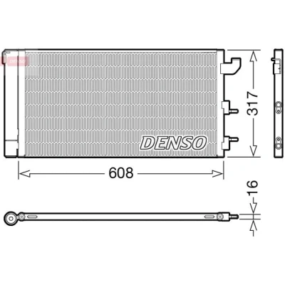Kuva DENSO DCN09144 Ilmastoinnin Lauhdutin Vedenerottimella R 134a FIAT: Panda II Hatchback