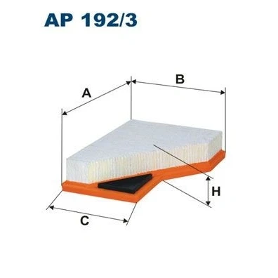 Kuva FILTRON AP 192/3 Ilmansuodatin 46,5 166 217,5 Suodatinpanos MINI: Hatchback, Cabriolet