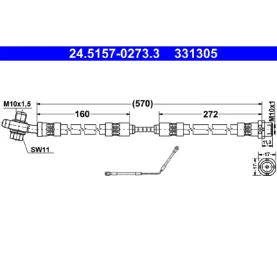 Kuva Jarruletku, Taka akseli, oikea BMW X5 [E53] OE 34 30 1 165 766