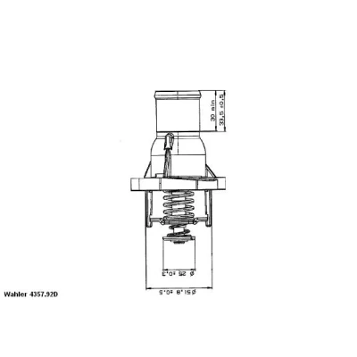 Kuva WAHLER 4357.92D Termostaatti 92 Tiivisteillä OPEL: Astra H Caravan, Insignia A Hatchback, Meriva A, FIAT: Stilo Hatchback
