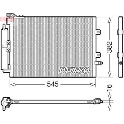 Kuva DENSO DCN23040 Ilmastoinnin Lauhdutin Vedenerottimella R 134a RENAULT: Modus / Grand Modus, CLIO III Grandtour, 3