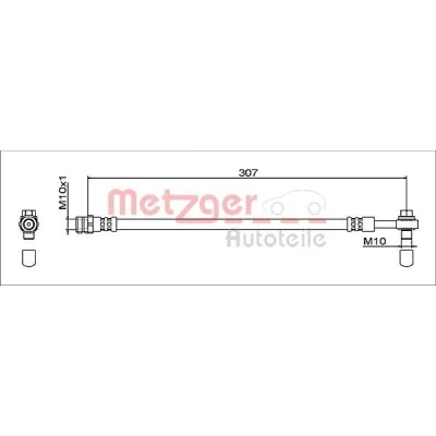 Kuva METZGER 4112041 Jarruletku Taka akseli, vasen, oikea 307 M10x1