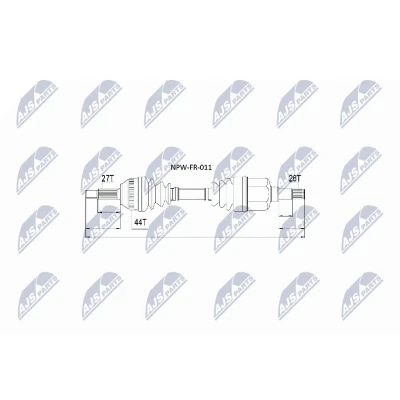 Kuva NTY NPW FR 011 Vetoakseli Etuakseli FORD: MONDEO 2 Kombi,