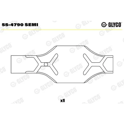 Kuva GLYCO 55 4790 SEMI Laakerin holkki, kiertokanki